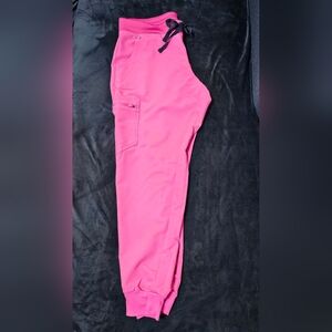 Figs Zamora joggers scrub pants, size large, pink